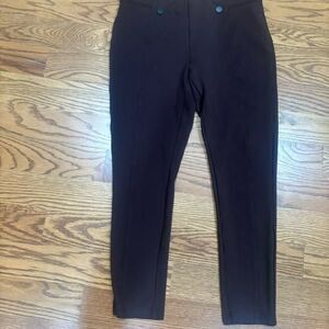 Calvin Klein Women's Chocolate Brown Compression Ponte Pants w/ Button Detail-S